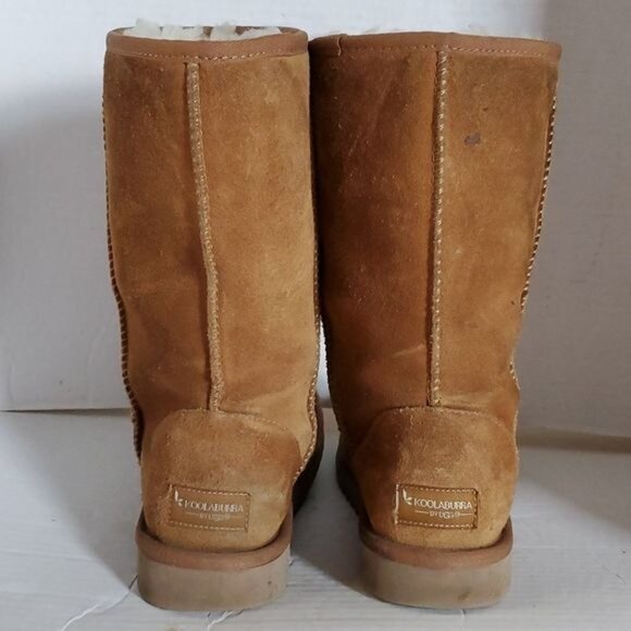 Koolaburra UGG Tall Winter Boots Chestnut Brown Leather Suede Women's WOMAN'S 6 - Picture 7 of 16